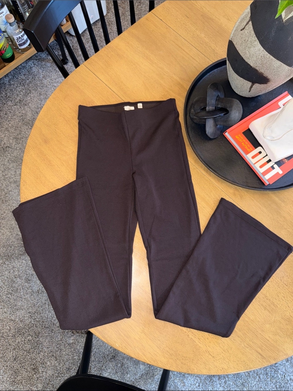 Wilfred Black Wide-Leg Knit Pants